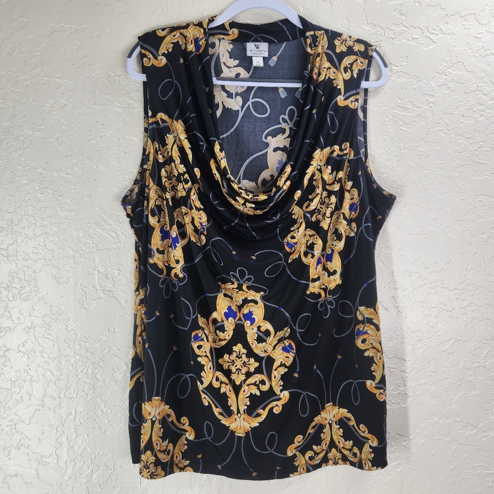 Worthington +Size 3X Women's Stretch Cowl Neck Sleeveless Soft and Classy Blouse